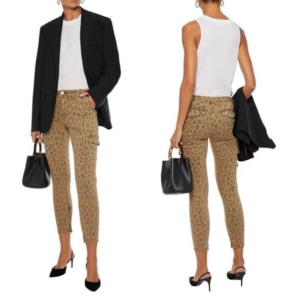 Frame Cargo Cheetah Skinny Pants Size 29 - Picture 1 of 10